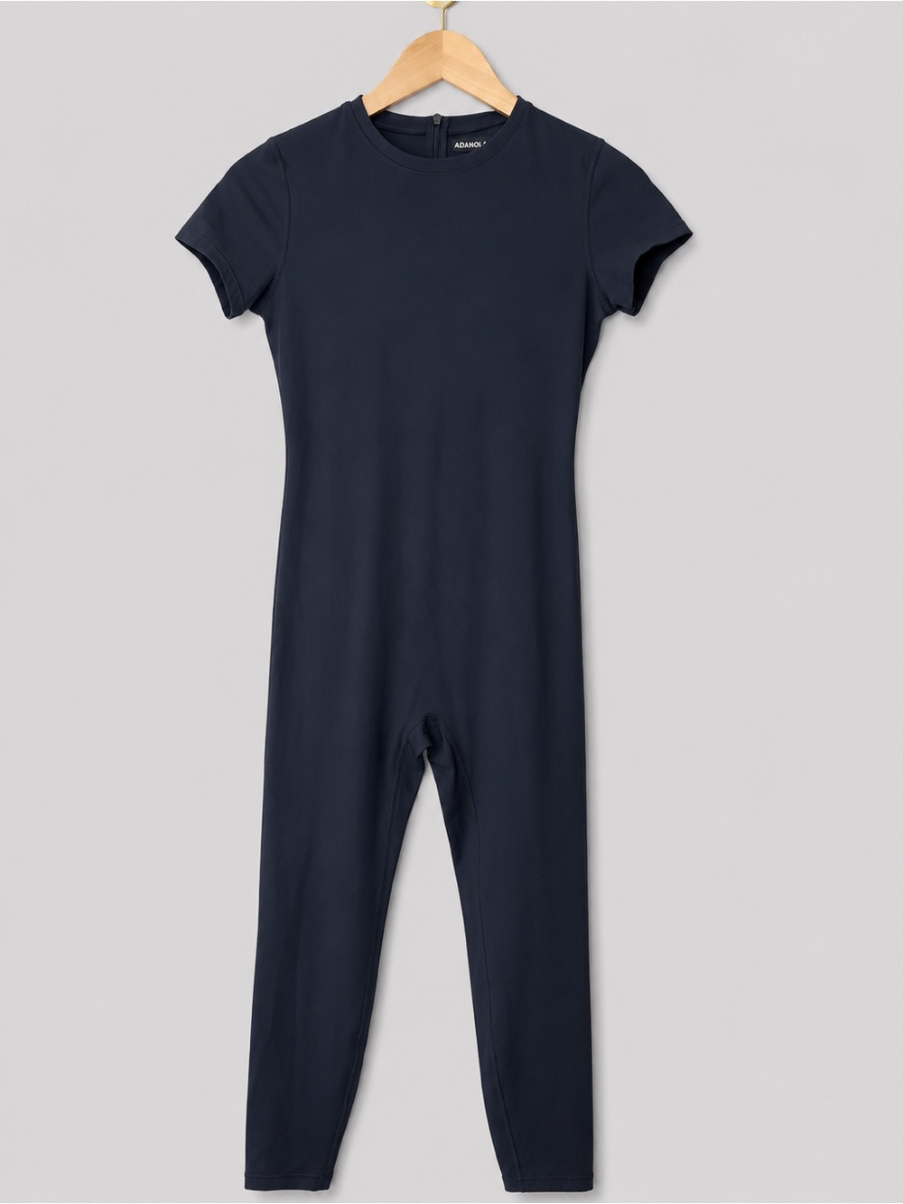 Adanola Navy Short Sleeve Full Length Jumpsuit | One Piece Activewear Bodysuit